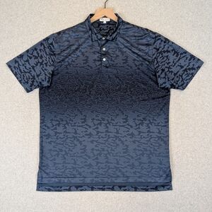 Peter Millar Performance Golf Polo Men's Large Navy Sail Camo Summer Camouflage